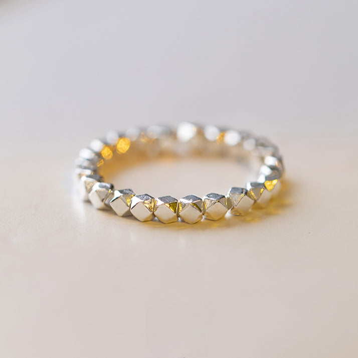 Ultra-fine 3mm Sterling Silver Bead Ring