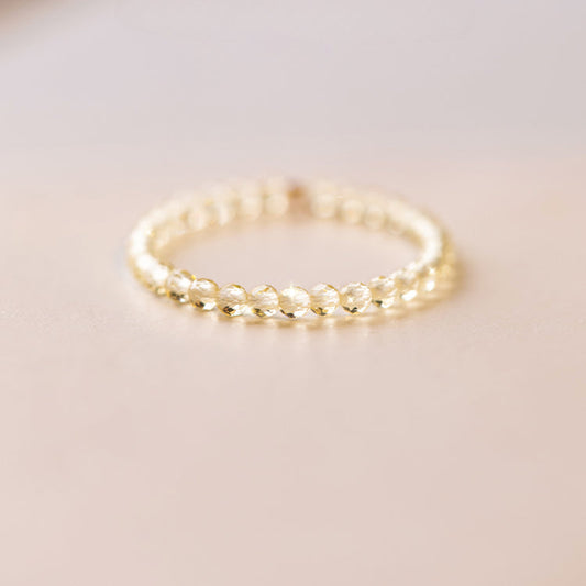 Ultra-fine 2mm Yellow Crystal Ring