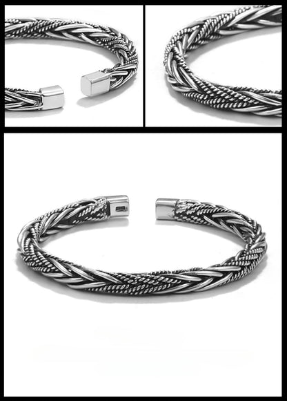 Pure Silver Woven Vintage Bracelet