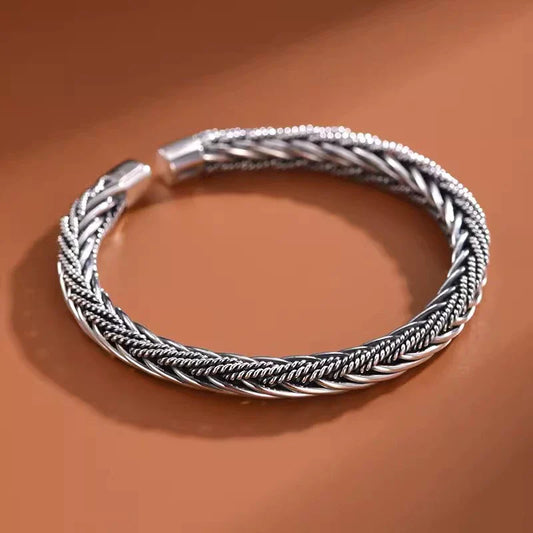 Pure Silver Woven Vintage Bracelet