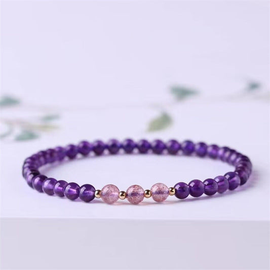 Natural Amethyst Bracelet Female Strawberry Crystal Bracelet