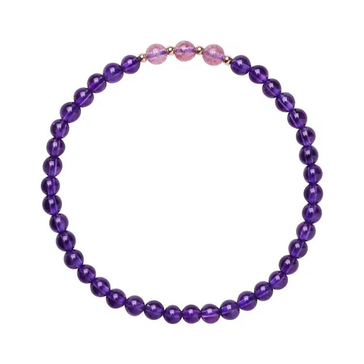 Natural Amethyst Bracelet Female Strawberry Crystal Bracelet