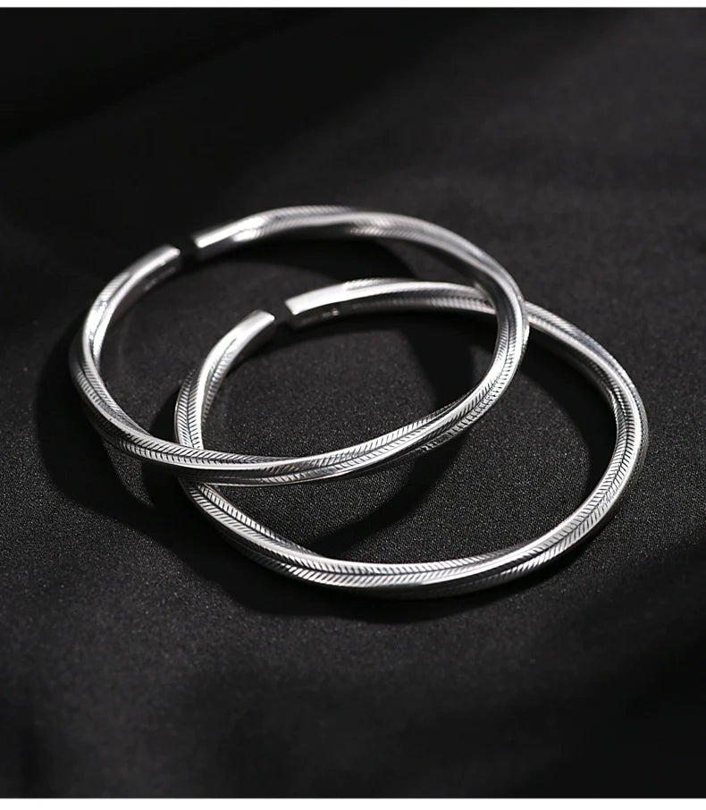 Pure Silver Mobius Loop Bracelet