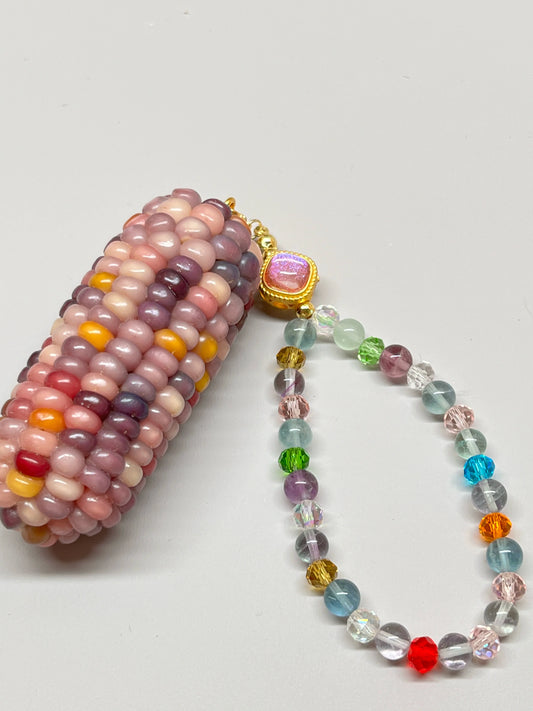 Multicolored Purple Gemstone Corn Ornament