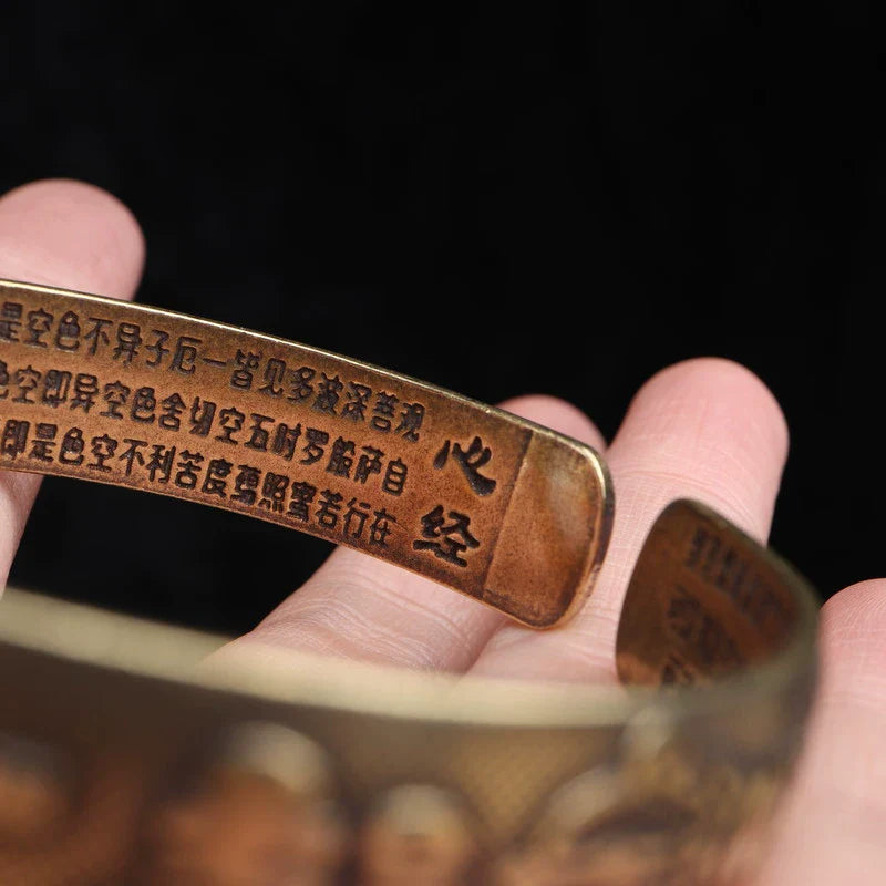 Tibetan Copper Bracelet Six-Character Mantra Vajra Pestle Bangle