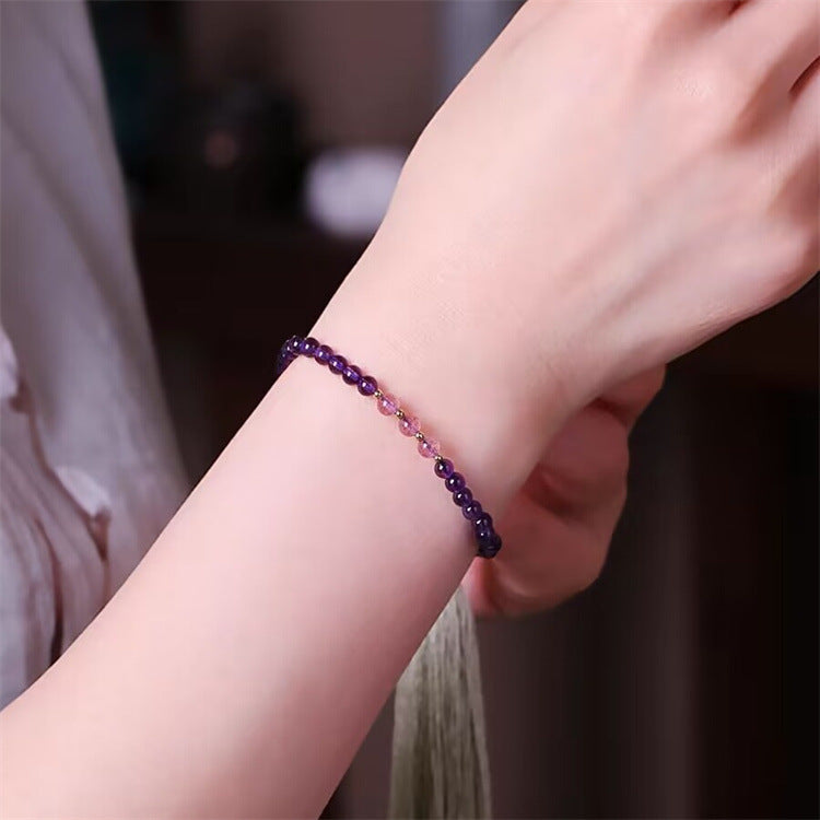 Natural Amethyst Bracelet Female Strawberry Crystal Bracelet