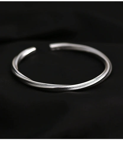 Pure Silver Mobius Loop Bracelet