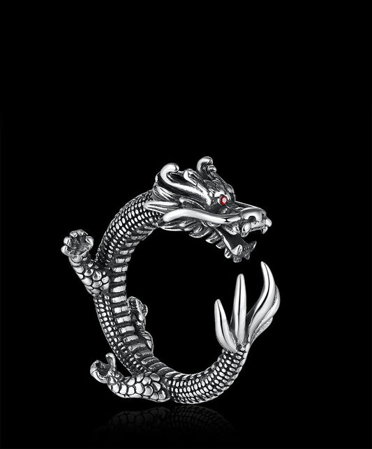 Men's 925 Silver Dragon Ring